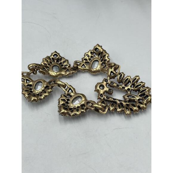 J. Crew Art Deco Rhinestone Clear, AB and Opal Colored Statement Necklace - Picture 16 of 16